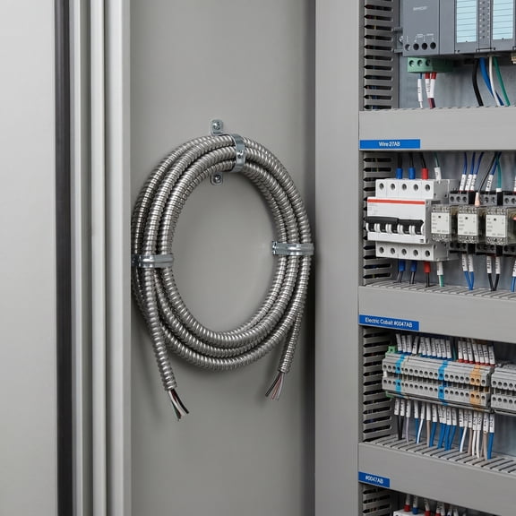 MOKKHNB Metal Electrical Conduit Pipe Plated Silver Flexible Hose for Outdoor Wire Management