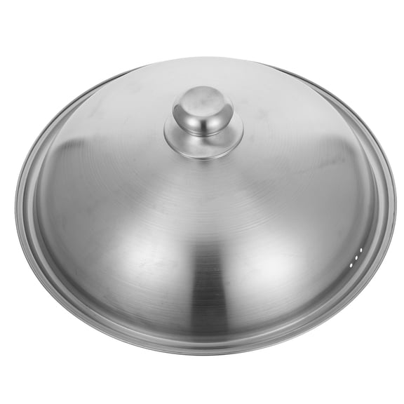 MOKKHNB Metal Pot Lid with Handle Plated Silver Suitable for Stockpot Wok and Steamer