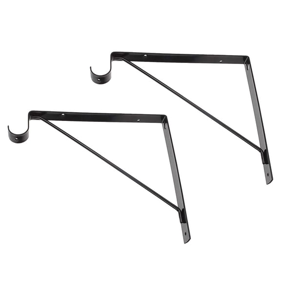 MOKKHNB 2Set Heavy Duty Shelf Bracket Iron Black Industrial Style Wall Mounting