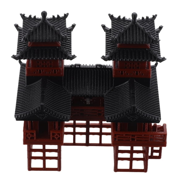 MOKKHNB Mini Pavilion Ornament Miniature Statue Plastic Garden Accessory for Indoor Micro Landscapes 1 Pcs