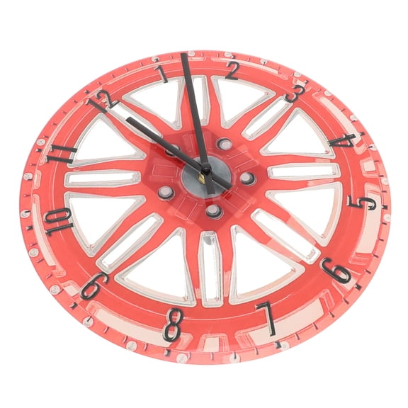 MOKKHNB Creative Red Car Wheel Wall Clock Mechanical Tire Design Modern Home Decor