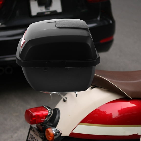 MOKKHNB Motorcycle Rear Top Box Black Large Capacity Storage Trunk with Sleek Design