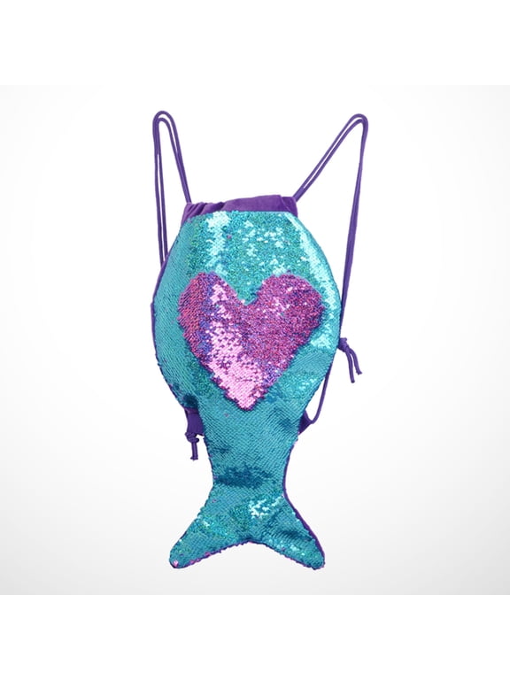 Multi Color Sequin Backpack with Drawstring Closure for Storage