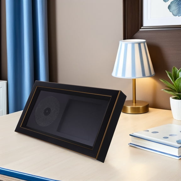 MOKKHNB Music Album Display Frame in Black with Dust Protection and Easy Wall Mount Setup