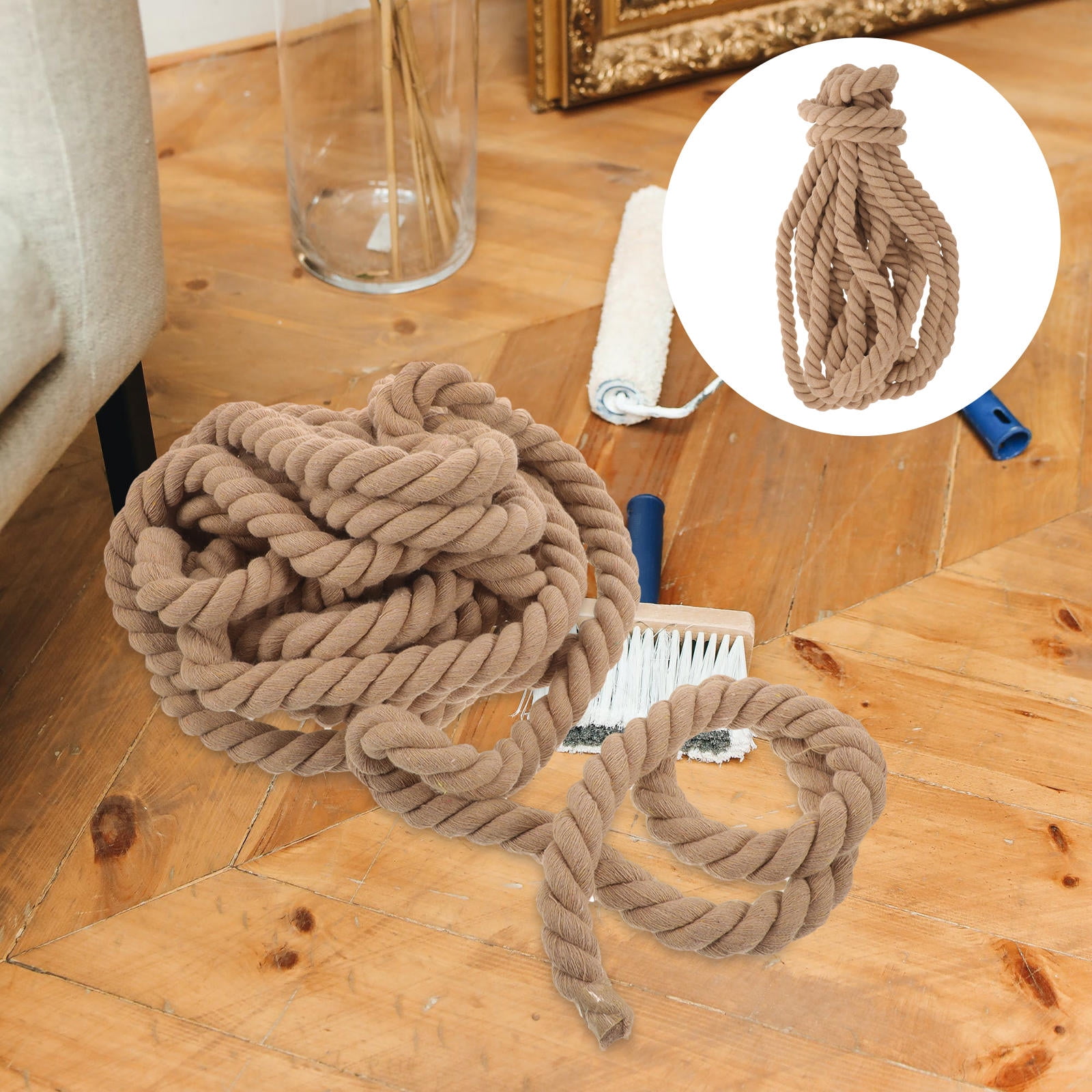 MOKKHNB Nautical Rope Jute Fiber Khaki For Deck Railing Heavy Duty Rope ...
