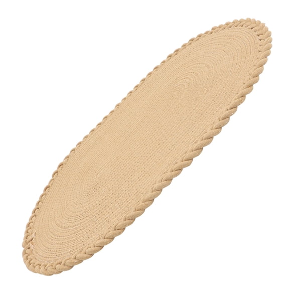 MOKKHNB Non Slip Khaki Cotton Rope Door Mat Woven Rug Water Absorbing Floor Pad for Indoor Entrance