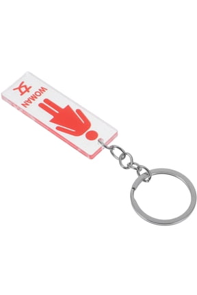 Durable Red Acrylic Keychain for Office Restroom with Creative Design