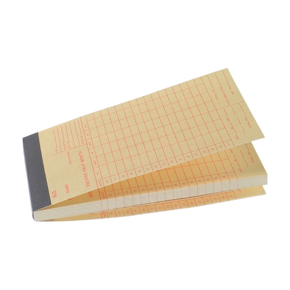 MOKKHNB 50 Sheets Light Yellow Employee Attendance Cards Monthly Time Recorder for Office and Workplace Use
