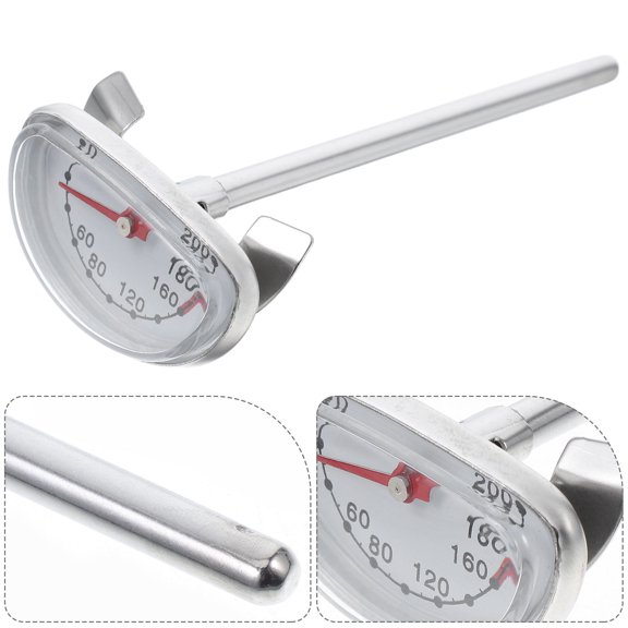 MOKKHNB Oil Fry Thermometer Stainless Steel Cooking Tool with Stable Stand for Home Use