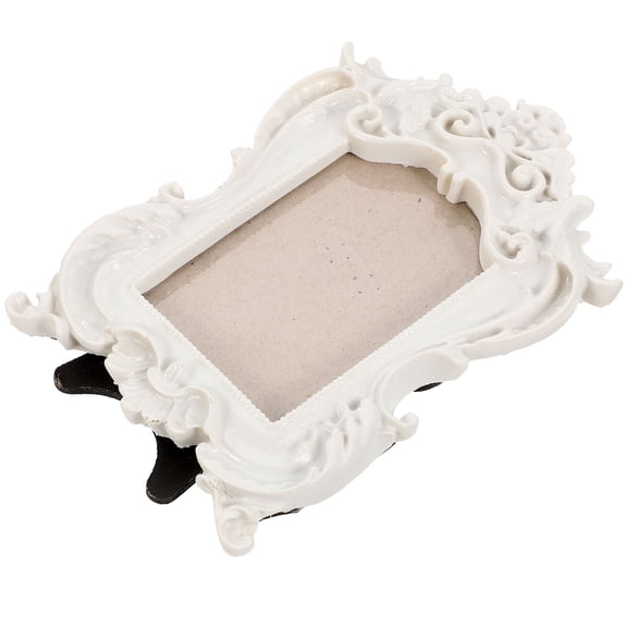 MOKKHNB Picture Frame Retro White Resin Vertical Photo Holder for Home Use 1Set