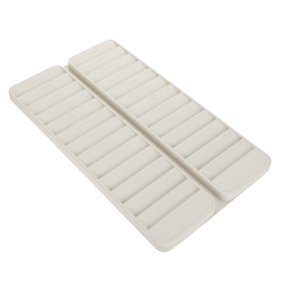 MOKKHNB Plastic Wall Card Rack with 24 Compartments Beige Organizer for Employee Time Cards