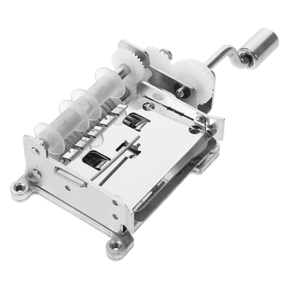 MOKKHNB Plated Silver 15 Note Hand Crank Music Box Movement with Copper Gears for DIY Melody Making and Replacement