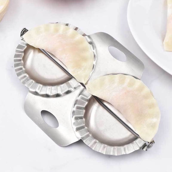 MOKKHNB Dumplings Mold Plated Silver Easy Filling Professional Crimped Finish