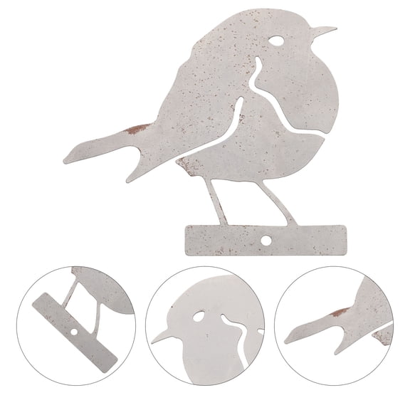 MOKKHNB Plated Silver Metal Garden Bird Adornment for Yard Lawn with Fine Workmanship and Durable Material