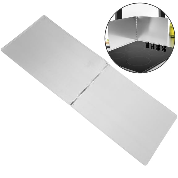 MOKKHNB Plated Silver Metal Grease Screen for Kitchen Sink with Foldable Stove Splash Shield