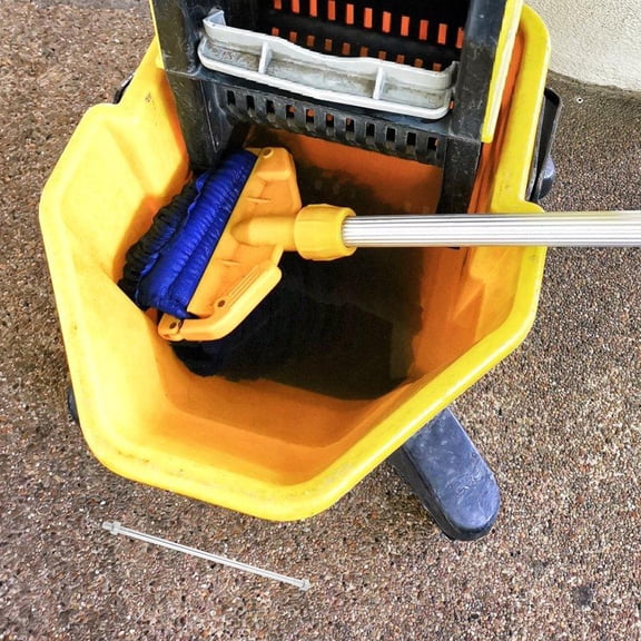 MOKKHNB Plated Silver Mop Bucket Pole with Metal Lever for Smooth Mop Bucket Operation