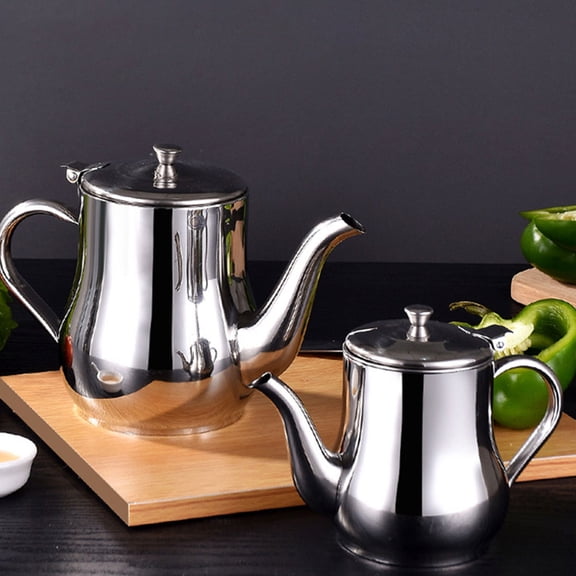MOKKHNB Plated Silver Oil Pot with Strainer for Bacon Grease and Cooking Oil Separation