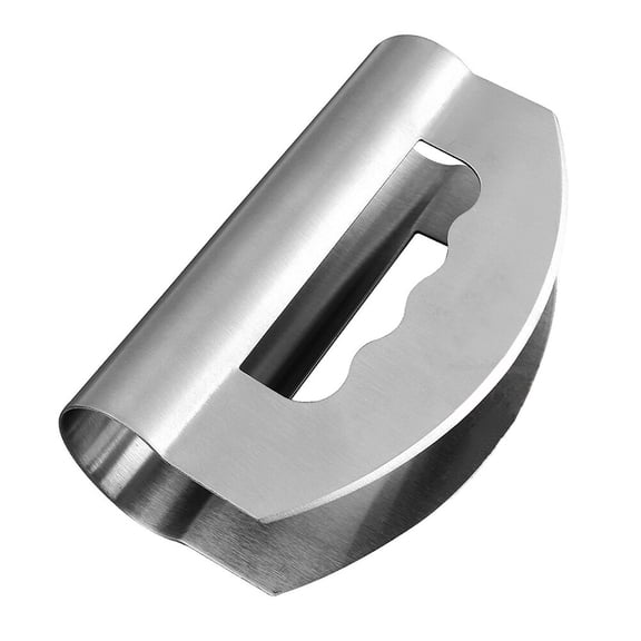 MOKKHNB Plated Silver Stainless Steel Double Blade Chopper for Slicing Chopping Herbs and Vegetables