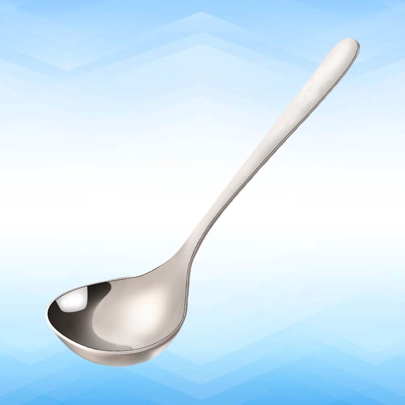 MOKKHNB Plated Silver Stainless Steel Hot Pot Spoon with Smooth Surface and One Piece Forging Design
