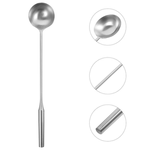 MOKKHNB Plated Silver Stainless Steel Ladle Spoon for Multi-Functional Kitchen Use