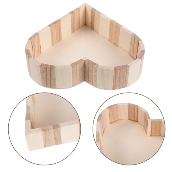 MOKKHNB Portable Wood Vanity Box for Bathroom Storage with Matte Lacquer Finish and Heart Shaped Design