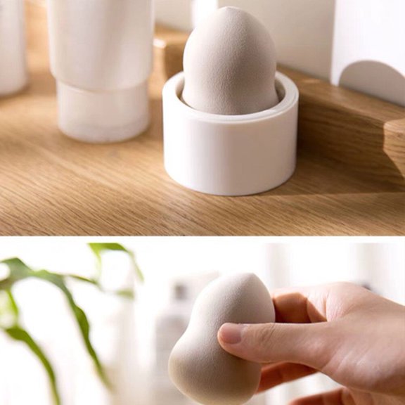 MOKKHNB Powder Puff Rack White ABS Material for Storage with Ventilated Drying and Decorative Use