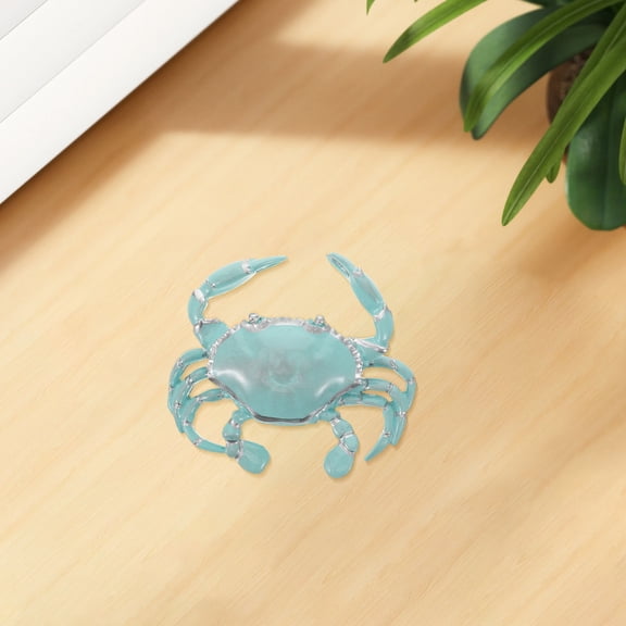 MOKKHNB Realistic Sky Blue Resin Crab Figure Ocean Animals Model for Coastal Wall Decor and Table Display