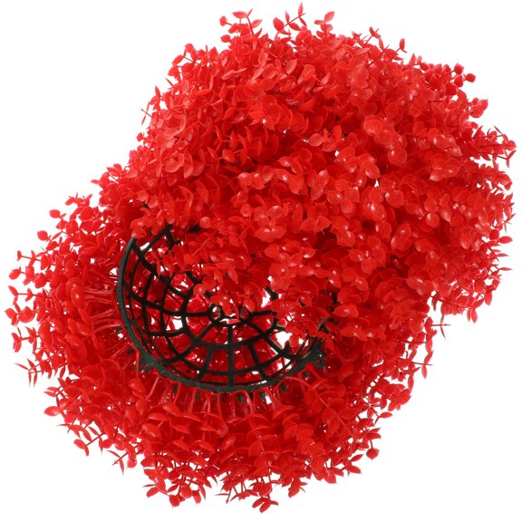 MOKKHNB Red Simulation Grass Ball for Easy Maintenance and Decoration