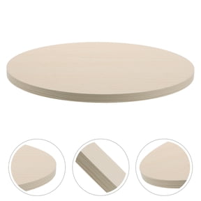 MOKKHNB Replacement Round Wood Table Top in Beige with Safe Rounded Edges for Small Coffee Tables
