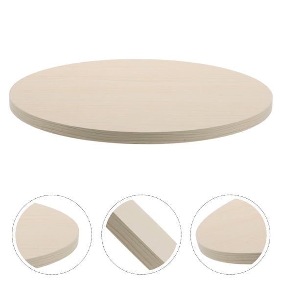 MOKKHNB Replacement Round Wood Table Top in Beige with Safe Rounded Edges for Small Coffee Tables