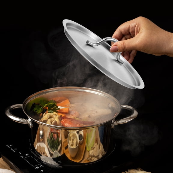 MOKKHNB Replacement Stainless Steel Pot Lid with Chic Design for Home Restaurant and Camping