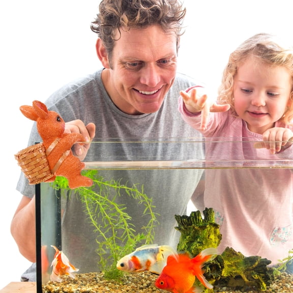 MOKKHNB Easy Install Resin Bunny Hanging Ornament for Aquarium Decor