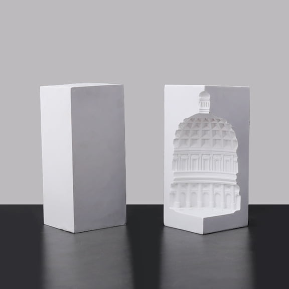 MOKKHNB Resin Decoration Bookshelf Decorations Architectural Building Statue 1Pack