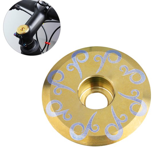 MOKKHNB Golden Titanium Bike Headset Cap Compatible with Road and Mountain