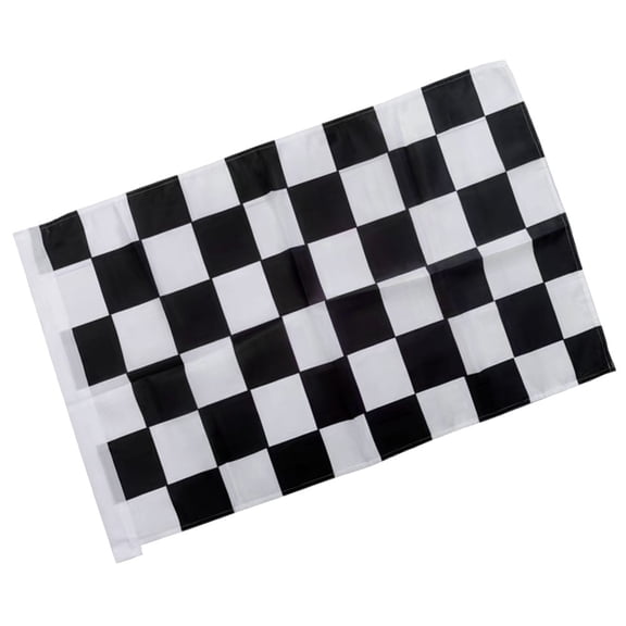 MOKKHNB Screen Printed Checkered Flag with Plastic Pole Ideal for Race Car Birthday and Sport Event Decor