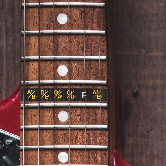MOKKHNB Self Adhesive Guitar Scale Sticker Black for Folk and Electric Guitar Application