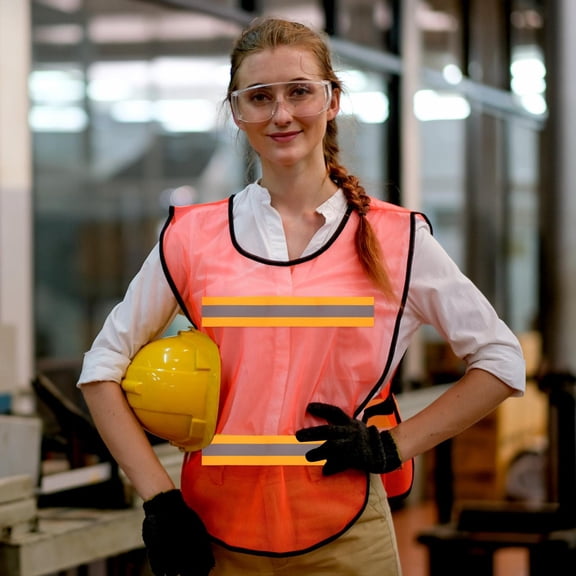 MOKKHNB Sew- Reflective Safety Tape Strips, Fluorescent Orange Cloth, High Visibility, 1 Set for Outdoor and Workwear