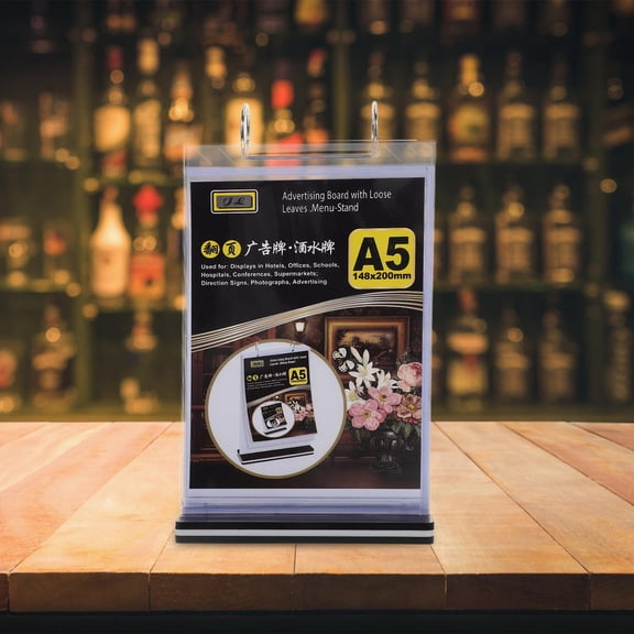 MOKKHNB Versatile Transparent Acrylic Menu Stand Holder for Desktop Use with Flip Table Sign Display
