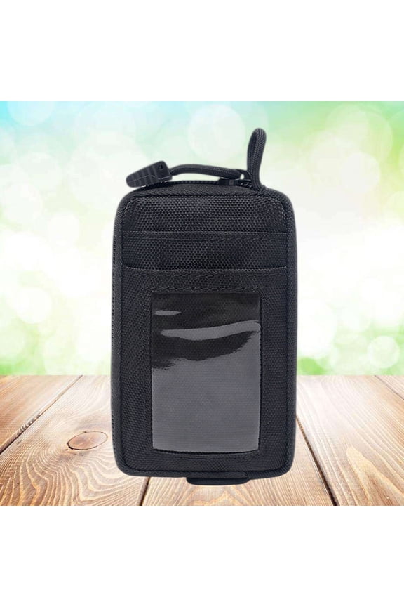 Small Zipper Pouch Keychain Bag Black Nylon 1Pcs Holds Cards for Everyday Use