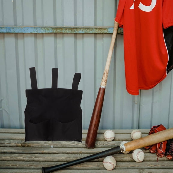 MOKKHNB Softball Referee Accessory Bag Black Oxford Cloth Large Capacity Umpire Waist Pack