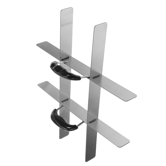 MOKKHNB Stainless Steel Cake Slicer with Pull and Cut Mechanism for Even Portions in Plated Silver