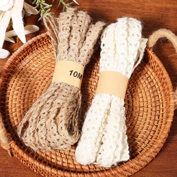 MOKKHNB Strong Durable Burlap Rope Ribbon for Craft Projects and Floral Arrangements