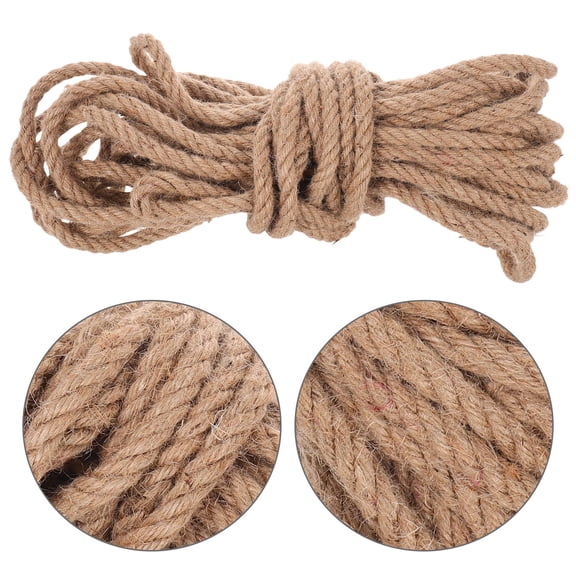 MOKKHNB Thick Natural Jute Rope Light Brown Packing Rope for Home Decorating and Securing Loads