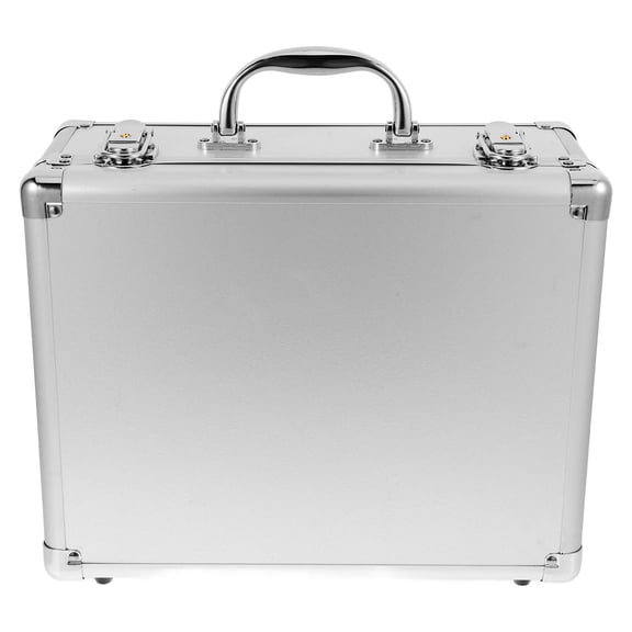 MOKKHNB Plated Silver Aluminum Briefcase with Password Lock Portable Tool Storage Case