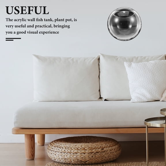 MOKKHNB Transparent Acrylic Wall Hanging Fish Bowl Perfect for Modern Plant and Fish Display