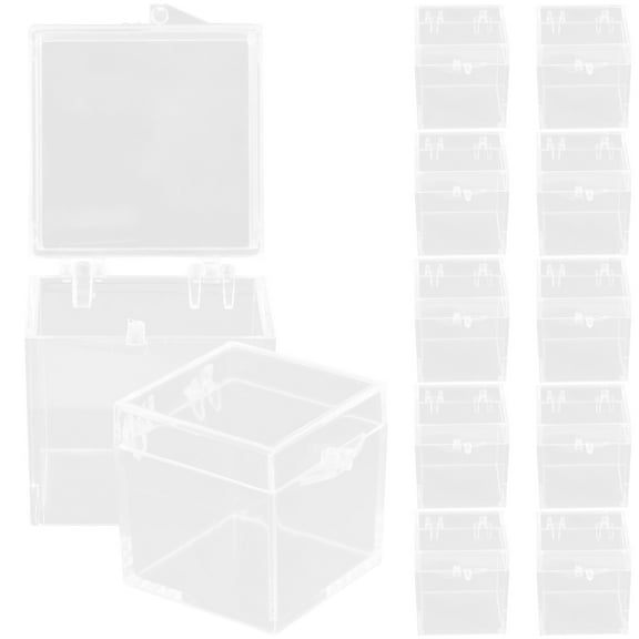 MOKKHNB Transparent Mineral Showcase Storage Container with Feature 12 1.4X1.2X1.2in