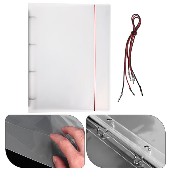 MOKKHNB Sheet Music Holder White A4 4 Ring Binder with Transparent Cover and Spill Resistant Material