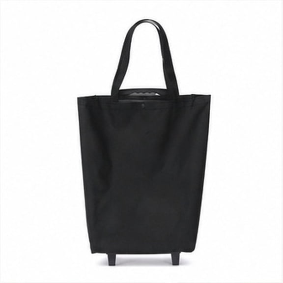 MOKKHNB Trolley Cart Collapsible with Pull Handle, Black, Heavy Duty Carbon Steel and PU for Summer Market Shopping