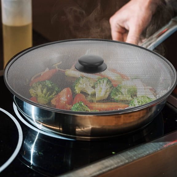 MOKKHNB Universal Frying Pan Splatter Screen Oil Splash Shield Fine Mesh Cover for Home Kitchen