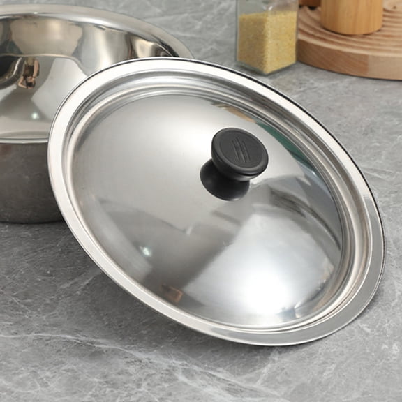 MOKKHNB Universal Plated Silver Stainless Steel Pan Lid Replacement for Pots Skillets Kitchen Use
